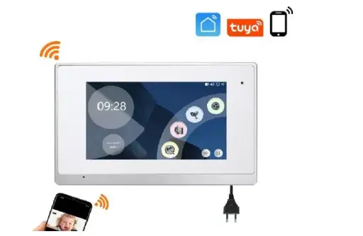 7 inch IP Indoor Monitor +Mobile Tuya Version for IP Apartment