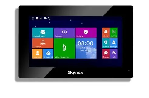 7 inch IP Indoor Monitor with Touch button for Apartment and Offices Intercom Black